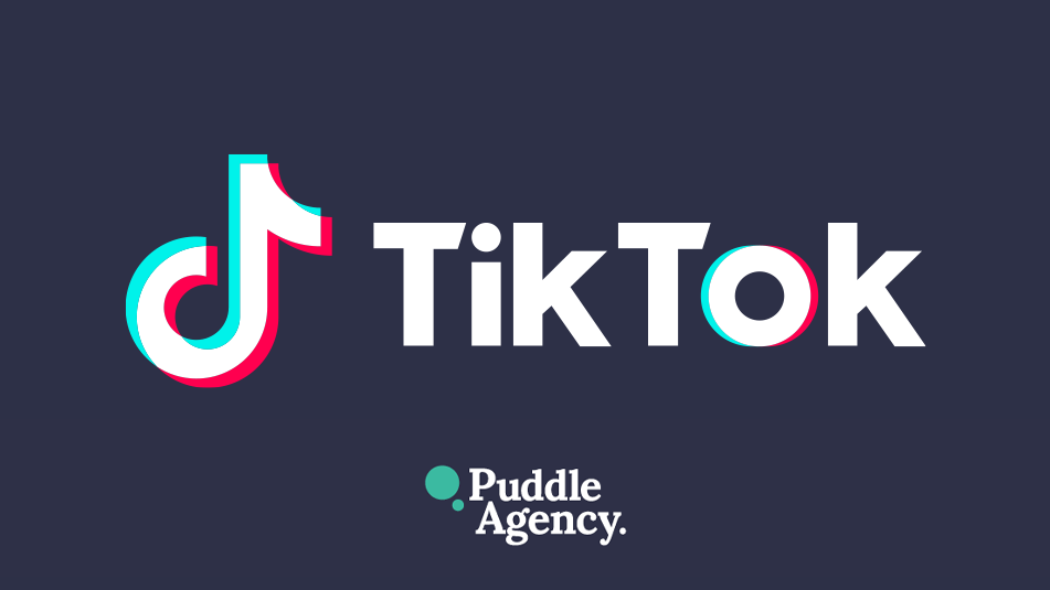 TikTok - Blue background with TikTok Logo - Tik Tok Digital Marketing Services at Puddle in Leeds